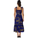 Art Pattern Design Background Graphic Tie-Strap Tiered Midi Chiffon Dress View4