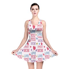 Love Mom Happy Mothers Day I Love Mom Graphic Reversible Skater Dress by Vaneshop