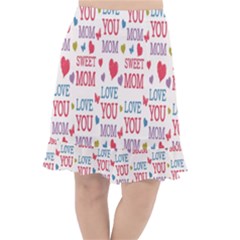 Love Mom Happy Mothers Day I Love Mom Graphic Fishtail Chiffon Skirt by Vaneshop