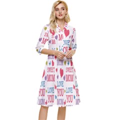 Love Mom Happy Mothers Day I Love Mom Graphic Classy Knee Length Dress by Vaneshop