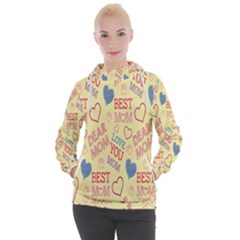 Love Mom Happy Mothers Day I Love Mom Graphic Pattern Women s Hooded Pullover by Vaneshop