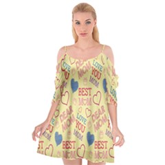 Love Mom Happy Mothers Day I Love Mom Graphic Pattern Cutout Spaghetti Strap Chiffon Dress by Vaneshop