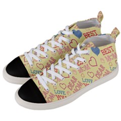 Love Mom Happy Mothers Day I Love Mom Graphic Pattern Men s Mid-top Canvas Sneakers by Vaneshop