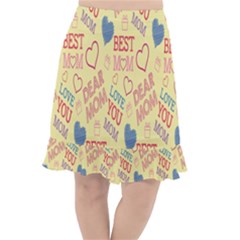 Love Mom Happy Mothers Day I Love Mom Graphic Pattern Fishtail Chiffon Skirt by Vaneshop