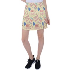 Love Mom Happy Mothers Day I Love Mom Graphic Pattern Tennis Skirt by Vaneshop