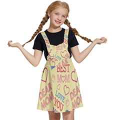 Love Mom Happy Mothers Day I Love Mom Graphic Pattern Kids  Apron Dress by Vaneshop