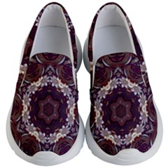 Rosette Kaleidoscope Mosaic Abstract Background Kids Lightweight Slip Ons by Vaneshop