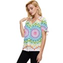 Mandala Pattern Rainbow Pride Bow Sleeve Button Up Top View2