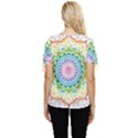 Mandala Pattern Rainbow Pride Bow Sleeve Button Up Top View4