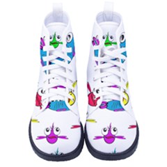 Fish Swim Cartoon Funnycute Men s High-top Canvas Sneakers by Sapixe