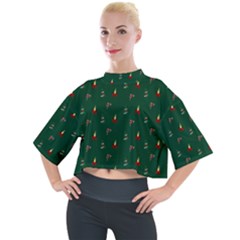 Christmas Green Pattern Background Mock Neck T-shirt by Pakjumat