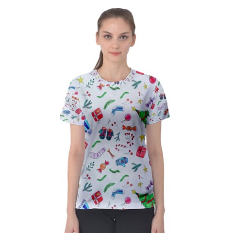 New Year Christmas Winter Women s Sport Mesh T-shirt by Pakjumat