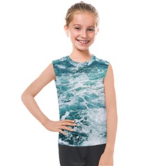 Blue Crashing Ocean Wave Kids  Mesh Tank Top by Jack14