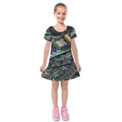 Computer Ram Tech - Kids  Short Sleeve Velvet Dress by Amaryn4rt