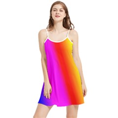 Multi-color-rainbow-background Summer Frill Dress by Amaryn4rt