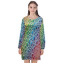 Bubbles Rainbow Colourful Colors Long Sleeve Chiffon Shift Dress  View1