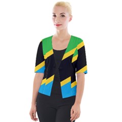 Flag Of Tanzania Cropped Button Cardigan by Amaryn4rt