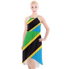 Flag Of Tanzania High-low Halter Chiffon Dress  by Amaryn4rt