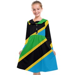 Flag Of Tanzania Kids  Midi Sailor Dress by Amaryn4rt