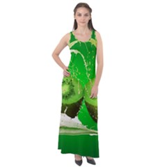 Kiwi Fruit Vitamins Healthy Cut Sleeveless Velour Maxi Dress by Amaryn4rt