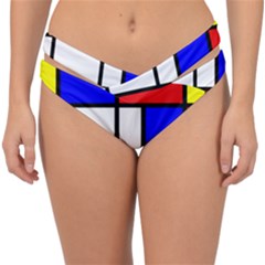 Mondrian-red-blue-yellow Double Strap Halter Bikini Bottoms by Amaryn4rt