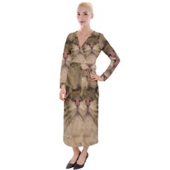 Cute Persian Catface In Closeup Velvet Maxi Wrap Dress by Amaryn4rt