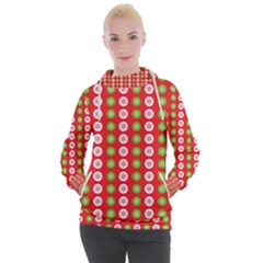 Festive Pattern Christmas Holiday Women s Hooded Pullover by Amaryn4rt