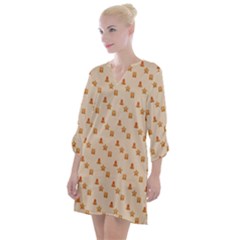 Card-cartoon-christmas-cold Open Neck Shift Dress by Amaryn4rt