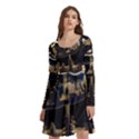 Christmas-advent-candle-arches Long Sleeve Knee Length Skater Dress With Pockets View3