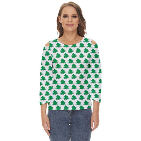 Christmas-tree-tree-holidays Cut Out Wide Sleeve Top by Amaryn4rt