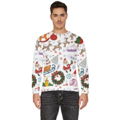 Christmas Theme Decor Illustration Pattern Men s Fleece Sweatshirt by Amaryn4rt