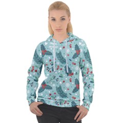 Seamless-pattern-with-berries-leaves Women s Overhead Hoodie by Amaryn4rt