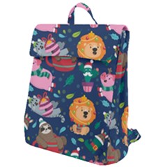 Funny-animal Christmas-pattern Flap Top Backpack by Amaryn4rt