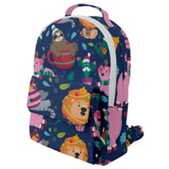 Funny-animal Christmas-pattern Flap Pocket Backpack (small) by Amaryn4rt