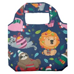 Funny-animal Christmas-pattern Premium Foldable Grocery Recycle Bag by Amaryn4rt