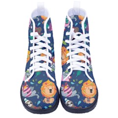 Funny-animal Christmas-pattern Men s High-top Canvas Sneakers by Amaryn4rt