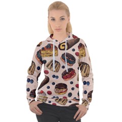 Seamless-pattern-with-sweet-cakes-berries Women s Overhead Hoodie by Amaryn4rt