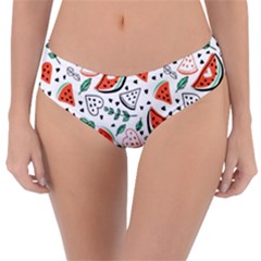 Seamless-vector-pattern-with-watermelons-mint Reversible Classic Bikini Bottoms by Amaryn4rt