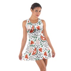 Seamless-vector-pattern-with-watermelons-mint Cotton Racerback Dress by Amaryn4rt