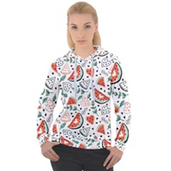 Seamless-vector-pattern-with-watermelons-mint Women s Overhead Hoodie by Amaryn4rt