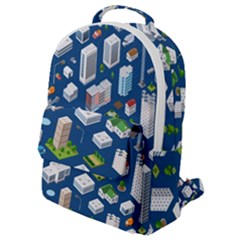 Isometric-seamless-pattern-megapolis Flap Pocket Backpack (small) by Amaryn4rt