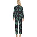 Mixed-background-patterns Womens  Long Sleeve Velvet Pocket Pajamas Set View2