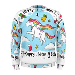 Merry Christmas Xmas Doodle Sketch Cartoon Unicorn Men s Sweatshirt by Pakjumat