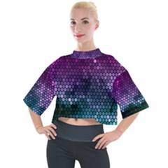 Digital Abstract Party Event Mock Neck T-shirt by Pakjumat