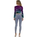 Digital Abstract Party Event Long Sleeve V-Neck Top View4