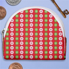 Festive Pattern Christmas Holiday Horseshoe Style Canvas Pouch by Pakjumat