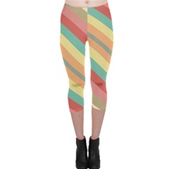 Pattern Design Abstract Pastels Capri Leggings  by Pakjumat
