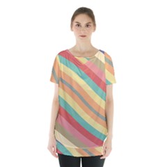 Pattern Design Abstract Pastels Skirt Hem Sports Top by Pakjumat