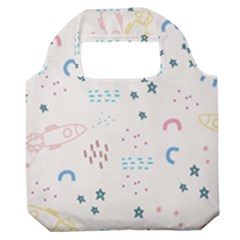 Spaceship Pattern Star Premium Foldable Grocery Recycle Bag by Pakjumat