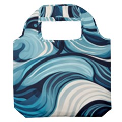 Pattern Ocean Waves Arctic Ocean Blue Nature Sea Premium Foldable Grocery Recycle Bag by Pakjumat